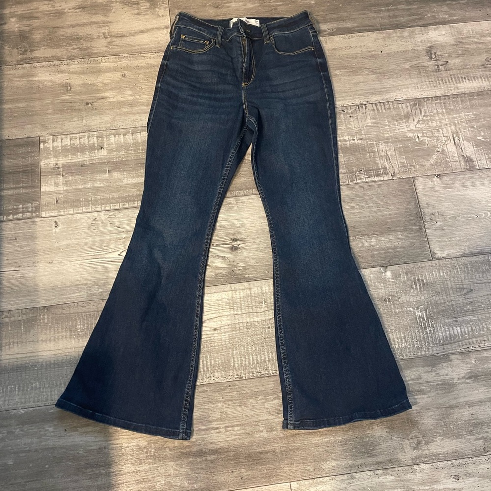 Hollister Blue Flare Wide Leg Jeans